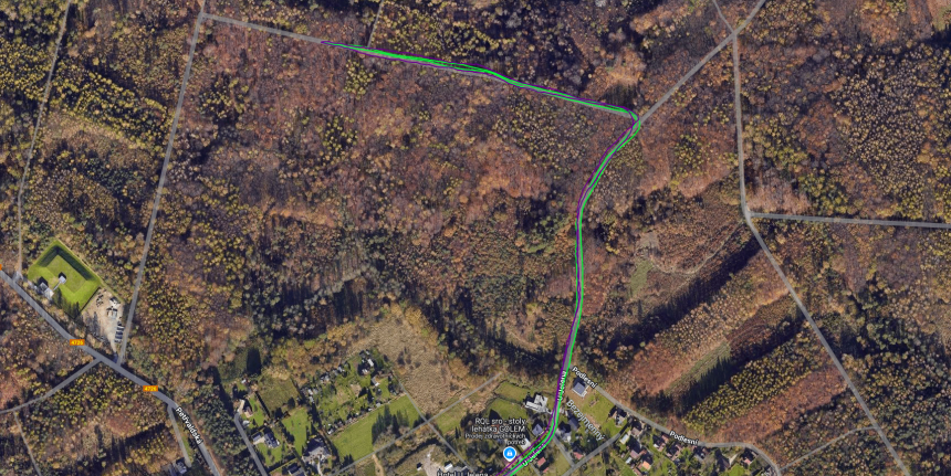 Zöld – Coros Pace PRO, lila – Suunto Run | Forrás: Google Maps