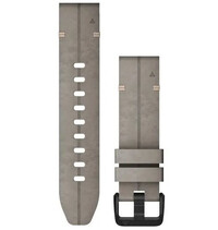 Bőr óraszíj Garmin 20mm (kompatibilis Garmin Fenix 8/7S/6S (43mm), stb.), szürke, QuickFit, 010-12876-00