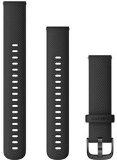 Szilikon óraszíj Garmin 18 mm (kompatibilis Venu 2S, Vívoactive 4S, Vívomove 3S), fekete, Quick Release, + hosszabbított rész, 010-12932-01