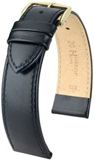 Bőr óraszíj Hirsch Osiris M 03475150-1, fekete, borjúbőr, hossz M, Quick Release
