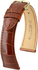Barna bőr szíj Hirsch London M 04307170-1 (Aligátor bőr) Hirsch selection