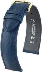 bőr óraszíj Hirsch Camelgrain M 01009180-1, kék, borjúbőr, hossz M, Quick Release