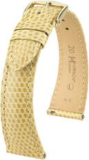 Bőr óraszíj Hirsch London M 04266190-1, bézs, gyíkbőr, hossz M, Quick Release