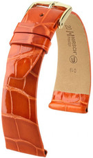 Bőr óraszíj Hirsch Prestige M 02207177-1, narancssárga, aligátorbőr, hossz M, Quick Release