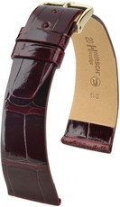 Bőr óraszíj Hirsch Prestige M 02207160-1, piros, aligátorbőr, hossz M, Quick Release