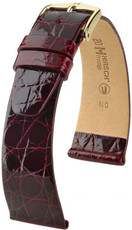 Bőr óraszíj Hirsch Prestige M 02208160-1, piros, krokodilbőr, hossz M, Quick Release