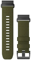 Nylon óraszíj Garmin 26mm (kompatibilis Garmin Fenix 8/7X/6X (51mm), Tactix stb.), zöld, QuickFit, 010-13010-10
