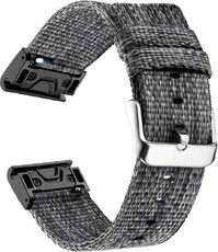 Nylon óraszíj Ricardo 26mm (kompatibilis Garmin Fenix 8/7X/6X (51mm), Tactix stb.), szürke V1, QuickFit