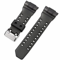 Műanyag óraszíj Ricardo Cassola 16m (kompatibilis Casio G-Shock GA-100, GA-110, GD-120, GLS-100), fekete, átlátszó