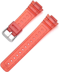 Műanyag óraszíj Ricardo Ribolla 16mm (kompatibilis Casio G-Shock GA-2100/GA-2110, DW-5600, GW-6900), piros, átlátszó