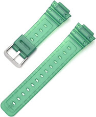 Műanyag óraszíj Ricardo Ribolla 16mm (kompatibilis Casio G-Shock GA-2100/GA-2110, DW-5600, GW-6900), zöld, átlátszó