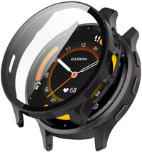Védő tok (pro Garmin Venu 3), műanyag, fekete + üveg