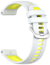 Szilikon óraszíj Ricardo Gressoney 22mm (kompatibilis Garmin Forerunner 970), White/Yellow