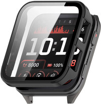 Védő tok (pro Garmin Venu X1), műanyag, fekete + üveg
