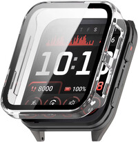 Védő tok (pro Garmin Venu X1), műanyag, átlátszó + üveg