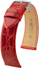 Bőrszíj Hirsch Genuine Croco 18900820-2, piros, krokodilbőr, Quick Release