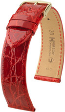 Bőrszíj Hirsch Genuine Croco 18900820-7, piros, krokodilbőr, Quick Release