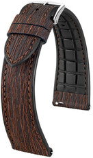 Műbőr szíj Hirsch Bark 0935045115-2, barna, Quick Release