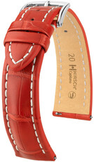 Bőrszíj Hirsch Capitano L 04807029-2, piros, alligátor bőr, hosszúság L, gyorskioldó
