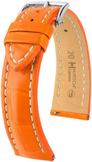 Bőr óraszíj Hirsch Capitano L 04807076-2, narancssárga, aligátorbőr, hossz L, Quick Release