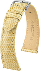 Bőrszíj Hirsch London 04366190-2, bézs, gyíkbőr, Quick Release