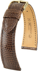 Bőrszíj Hirsch London 04366110-7, barna, gyíkbőr, Quick Release