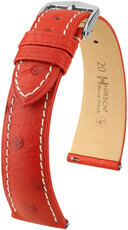 Bőrszíj Hirsch Massai Ostrich L 04362021-2, piros, struccbőr, hosszúság L, gyorskioldó