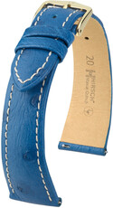 Bőr óraszíj Hirsch Massai Ostrich L 04362084-7, kék, struccbőr, hossz L, Quick Release