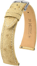 Bőr óraszíj Hirsch Massai Ostrich L 04362090-2, bézs, struccbőr, hossz L, Quick Release