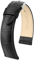 Bőr óraszíj Hirsch Duke L 01028050NQ-2, fekete, borjúbőr, hossz L