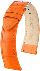 Bőr óraszíj Hirsch Duke L 01028076-2, narancssárga, borjúbőr, hossz L, Quick Release