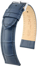 Bőr óraszíj Hirsch Duke L 01028080NQ-2, kék, borjúbőr, hossz L