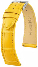 Bőrszíj Hirsch London 04207172-2, sárga, alligátor bőr, Quick Release
