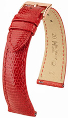 Bőr óraszíj Hirsch London L 04266020-7, piros, gyíkbőr, hossz L, Quick Release