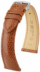 Bőr óraszíj Hirsch London L 04266070-2, barna, gyíkbőr, hossz L, Quick Release