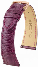 Bőr óraszíj Hirsch London L 04266087-7, lila, gyíkbőr, hossz L, Quick Release