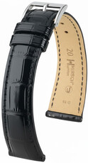 Bőr óraszíj Hirsch London L 04307050-2, fekete, aligátorbőr, hossz L, Quick Release