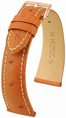 Bőrszíj Hirsch Massai Ostrich 04262171-7, barna, struccbőr, Quick Release