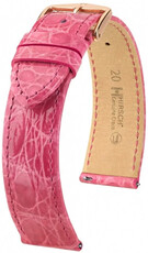 Bőr óraszíj Hirsch Genuine Croco L 01808025-7, rózsaszín, krokodilbőr, hossz L, Quick Release