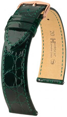 Bőr óraszíj Hirsch Genuine Croco L 01808040-7, zöld, krokodilbőr, hossz L, Quick Release