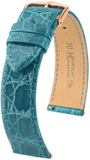 Bőr óraszíj Hirsch Genuine Croco L 01808083-7, kék, krokodilbőr, hossz L, Quick Release