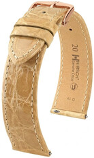Bőr óraszíj Hirsch Genuine Croco L 01808090-7, bézs, krokodilbőr, hossz L, Quick Release