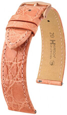 Bőrszíj Hirsch Genuine Croco 01808122-7, rózsaszín, krokodilbőr, Quick Release