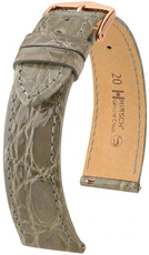 Bőrszíj Hirsch Genuine Croco 01808130-7, szürke, krokodilbőr, Quick Release