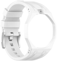 szilikon óraszíj Ricardo Pinzolo (kompatibilis Swatch Royal Pop), White, tokkal, korona 12 óránál