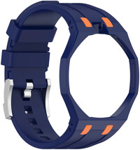 Szilikon óraszíj Ricardo Pinzolo (kompatibilis Swatch Royal Pop), Blue, tokkal, korona 12 óránál