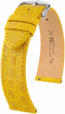 Bőrszíj Hirsch Genuine Croco 01808172-2, sárga, krokodilbőr, Quick Release