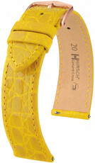 Bőrszíj Hirsch Genuine Croco 01808172-7, sárga, krokodilbőr, Quick Release