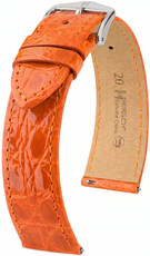 Bőrszíj Hirsch Genuine Croco 01808176-2, narancssárga, krokodilbőr, Quick Release