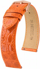 Bőrszíj Hirsch Genuine Croco 01808176-7, narancssárga, krokodilbőr, Quick Release